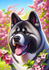 Akita Silver Springtime II Flag