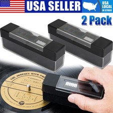 2 Set Vinyl Record Cleaner Set Velvet Anti-Static Cleaning Dust Brush 3 in 1 Kit