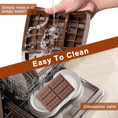 Chocolate Bar Mold,Non-Stick Chocolate Molds, 100% Food Grade Silicone Deep Choc - Picture 3 of 6