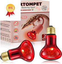 75W Infrared Basking Spot Light Bulbs for Reptiles  - Gen1 - R63, Red