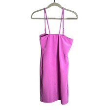 Fashion Nova Purple Ribbed Tank Dress Spaghetti Straps and Shelf Bra Size LG