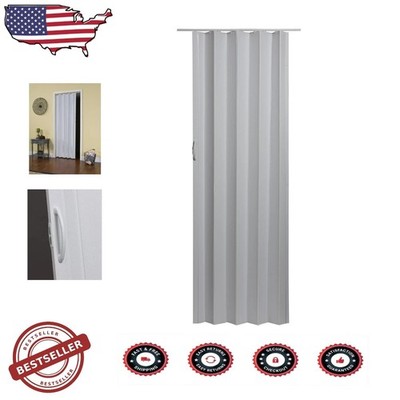 Contempra Accordion Door Sand White 36''x80'' Easy Install Magnetic Closure