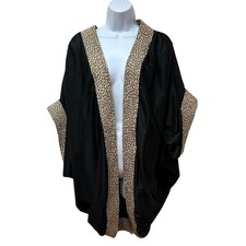 Vintage Silky Nylon Cocoon Topper Top Animal Leopard Print Trim Size 1X Made USA