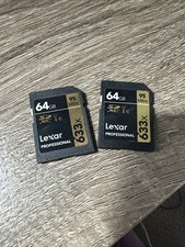 Lexar Professional 64GB SD Cards 633x Lot Of Two Cards