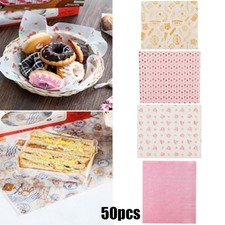 50 Pack Wax Paper Wrappers for Burgers Sandwiches Fries and Bread Wrapping