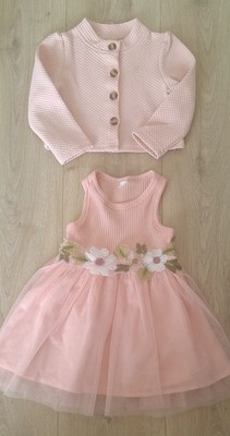 Todder Baby Mädchen Anlass Kleid und Jacke Rosa 12/18 Monate Neu