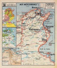 Carte école Tunisie Vidal Lablache Algérie France Afrique Paris Ecole Maroc AOF