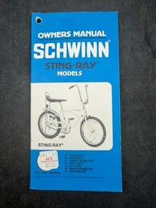 Schwinn Sting-Ray Owner’s Manual Mint