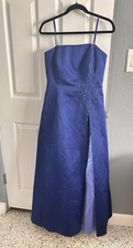 Michaelangelo Blue Satin Sleeveless Spaghetti...