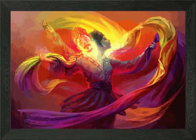 Whirling Dervish Dance Framed Wall Art Poster Canvas Print Picture