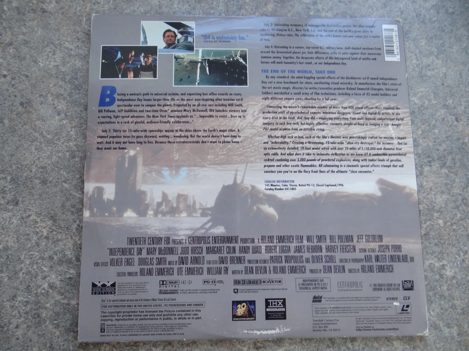 Independence Day US Laser Disc LD Film Video CD Laserdisk Will Smith Englisch - Bild 4 von 4