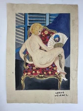 Gerda Wegener COA Art Painting Original Drawing Vintage Paper Signed
