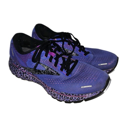 Brooks Ghost 14 Women's Size 9 B Purple Leopard Running Shoes 1203561B578