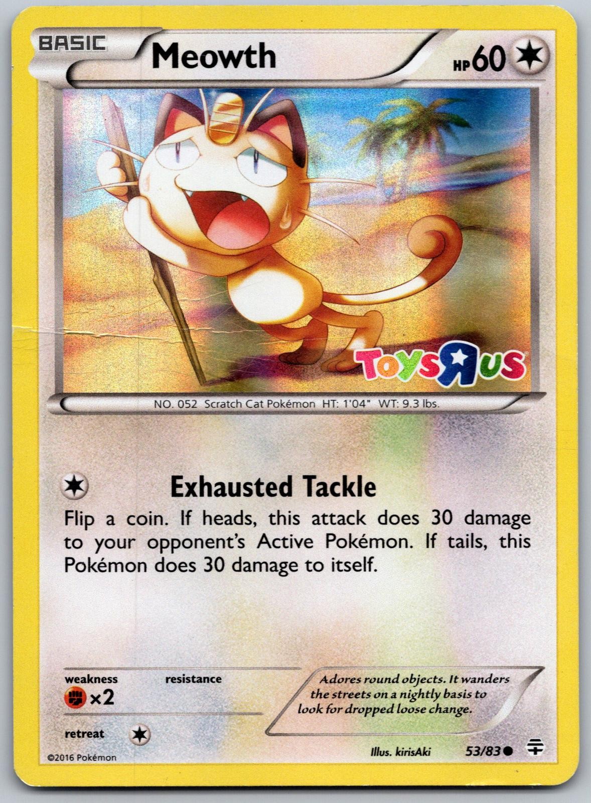 Pokemon Miscellaneous Cards & Products Meowth (Toys R Us Promo) 053/083 Holo DMG