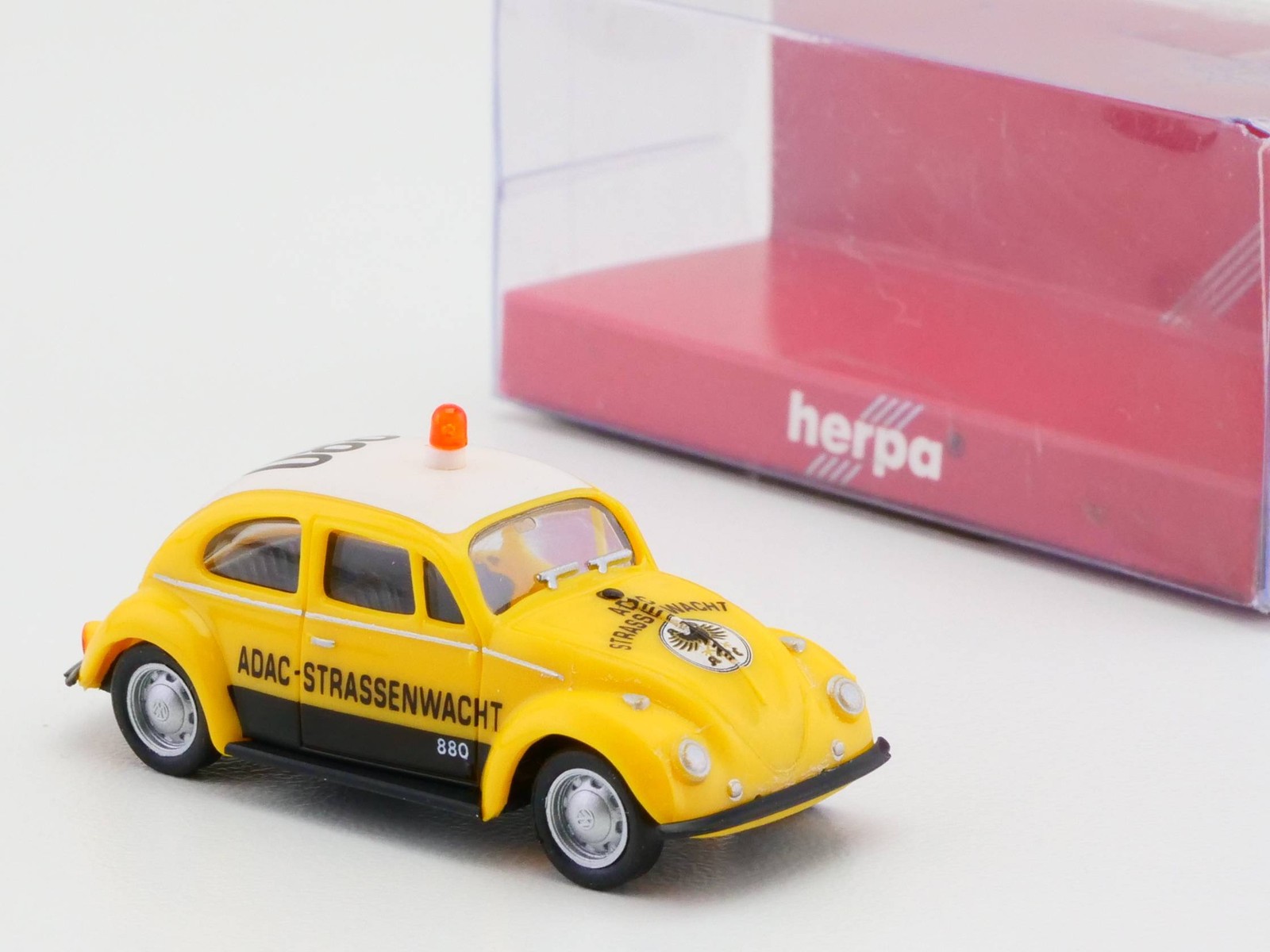 Herpa 044394 VW Beetle ADAC Roadside Assistance 880 1:87 H0 Mint! OVP 1706-15-97