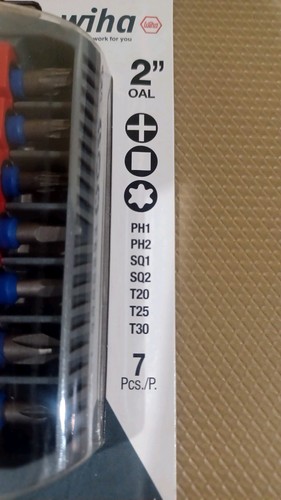 PACK 2 - Brocas de Impacto WIHA Terminator Azul - 2" de Largo 7 piezas + 1" de Largo 8 piezas - Nuevas - Imagen 11 de 28