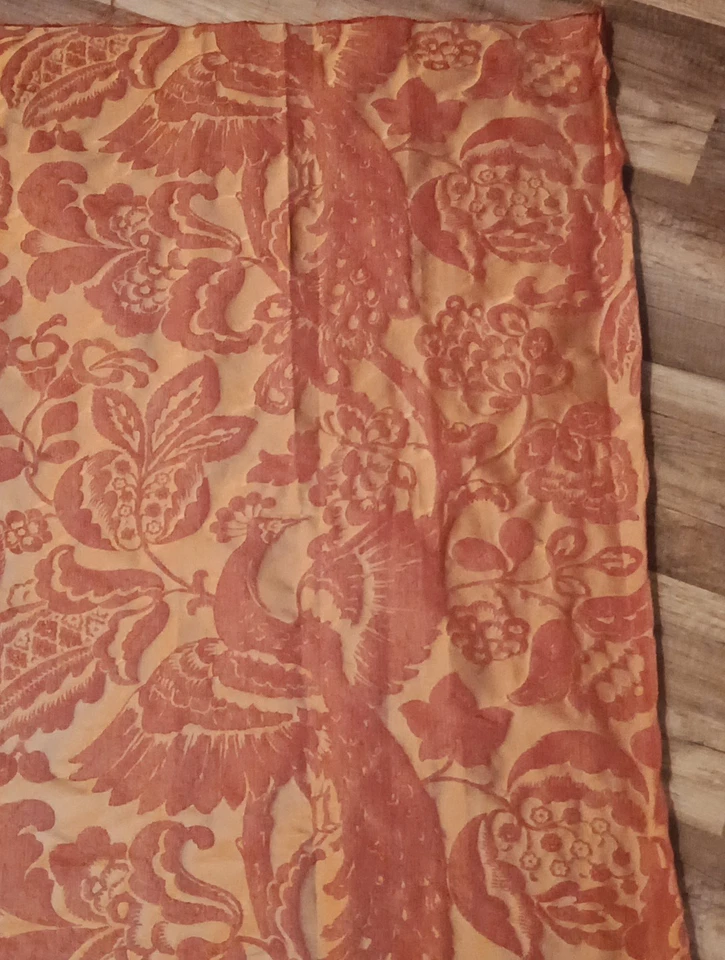 Coupon Lampas De Soie Paons Style XVIIIe 110 x 120 cm - Photo 3/4