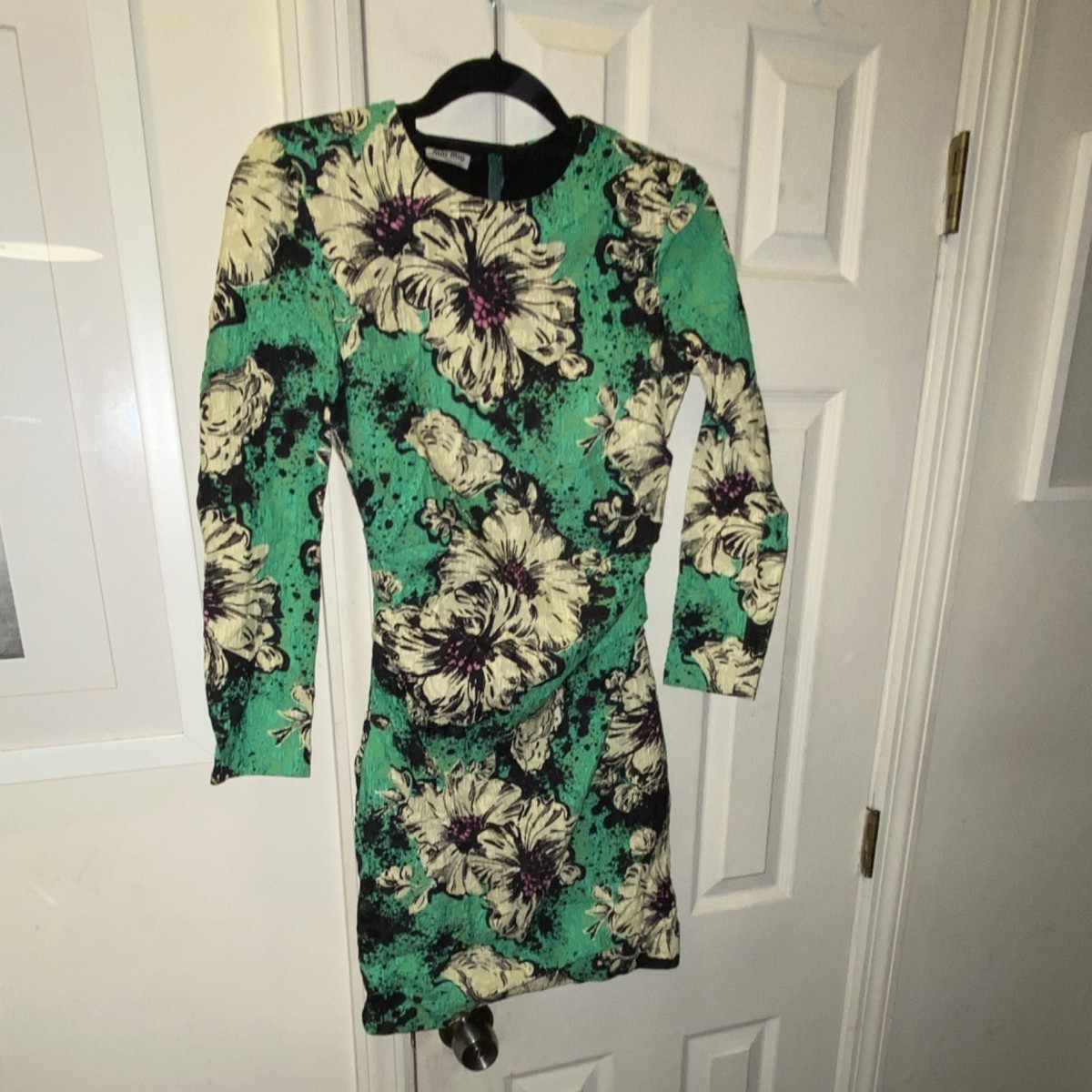 green and cream floral dress Ulla Johnson // Cream & Green Floral Tiered Dress – VSP Consignment main image 0
