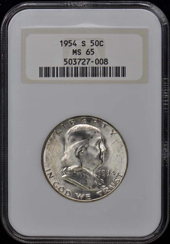 1954-S Franklin Half Dollar 50C NGC MS65