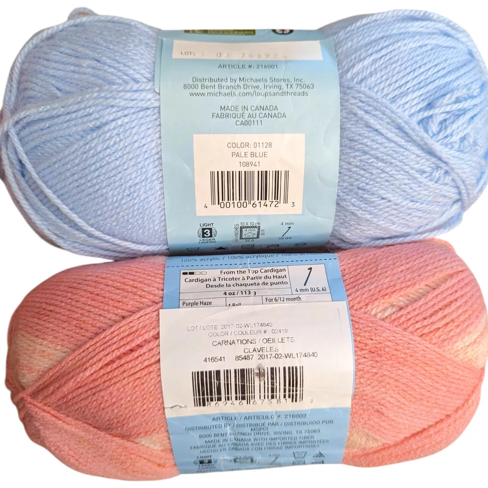 Snuggly Wuggly Baby Lote de Dos Madejas Hilo Azul Rosa Lazos e Hilos Foto 4 de 4