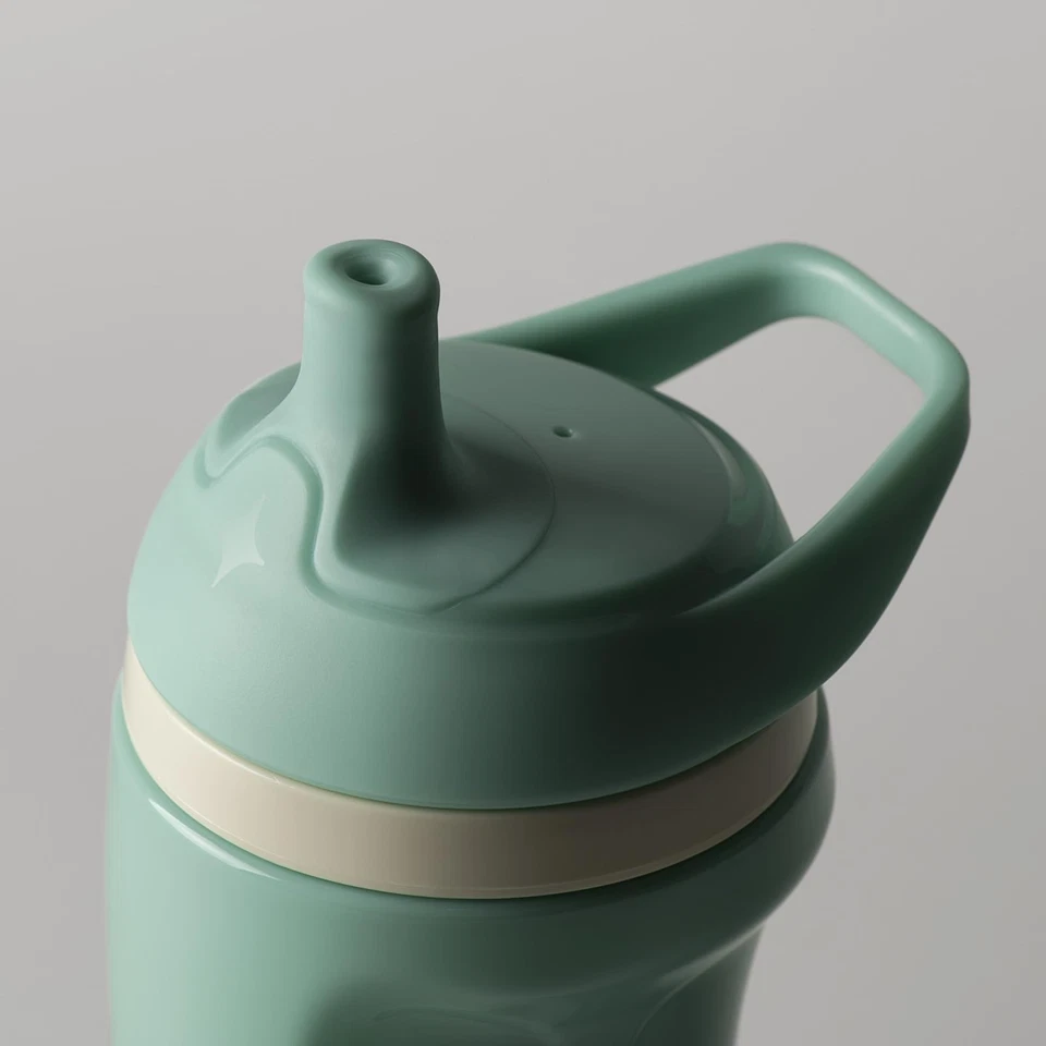 Paquete de 2 tazas a prueba de derrames para niños pequeños azul naranja diseño aislado sin BPA 12 meses+ Foto 2 de 4