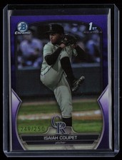 2023 BOWMAN DRAFT CHROME PURPLE REFRACTORS ISAIAH COUPET RC 249/250 COLORADO