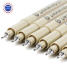 25mm Pens 6 Black 0.25mm Extra Fine Point Writing Waterproof Muchcute Pens 6