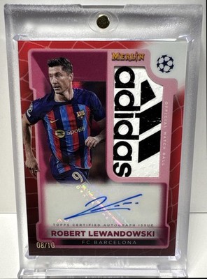 2023 Topps Merlin Chrome UEFA Robert Lewandowski Match Ball Autograph Red /10