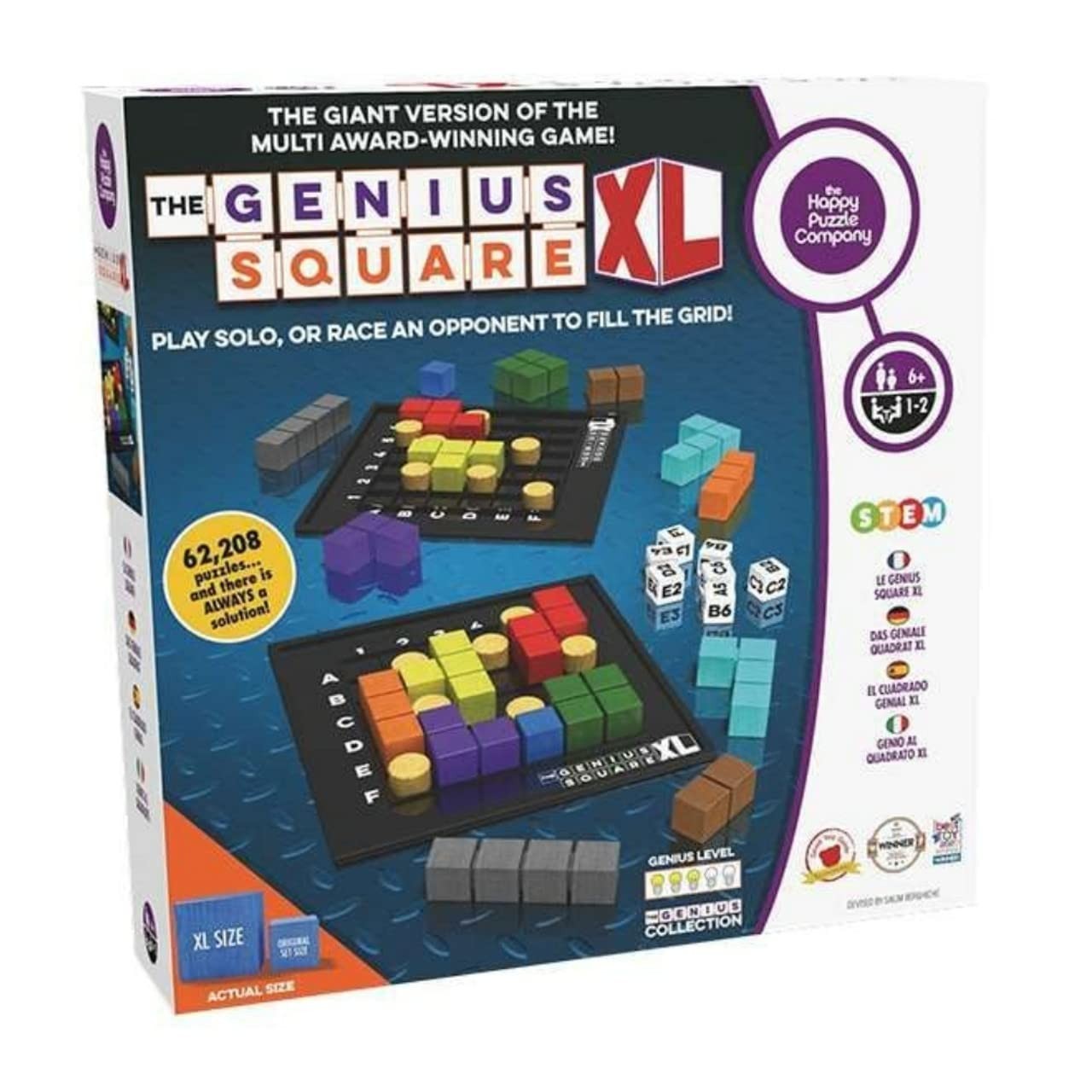 Игра Genius Square XL от Happy Puzzle Company - Более 62 000 головоломок.