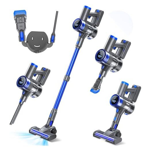 Cordless Vacuum Cleaner, 33Kpa/400W Stick Vacuum Cleaners with 45Min Blue