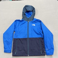 The North Face Jacket Boys Medium Blue Navy DryVent Hooded Rain Coat Shell