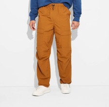 NWT Original Use sz XL Men's Brown Cargo Pants Straight Tie Waist Relaxed 4534