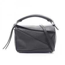 LOEWE Puzzle bag mini 2WAY Shoulder Handbag 322 30 U95 leather Black Used Women