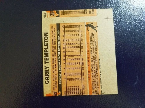 Don Aase Garry Templeton Padres MLB 1983 Topps WRONG BACK ERROR PROOF WOW - Picture 2 of 2
