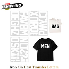 4 Inch Iron On Heat Transfer Letters Alphabets Fabric Vinyl DIY for Sport Jer...