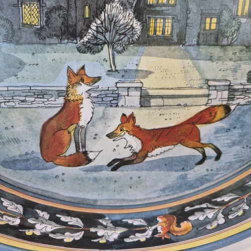 Emma Bridgewater Matthew Rice Year In The Country Round Tray Fox Night Winter - Picture 3 of 9