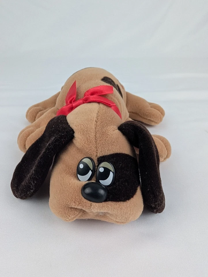 Tonka Pound Puppies Puppy Dog Plush 8" Brown Black Spots Red Collar - Image 3 of 4