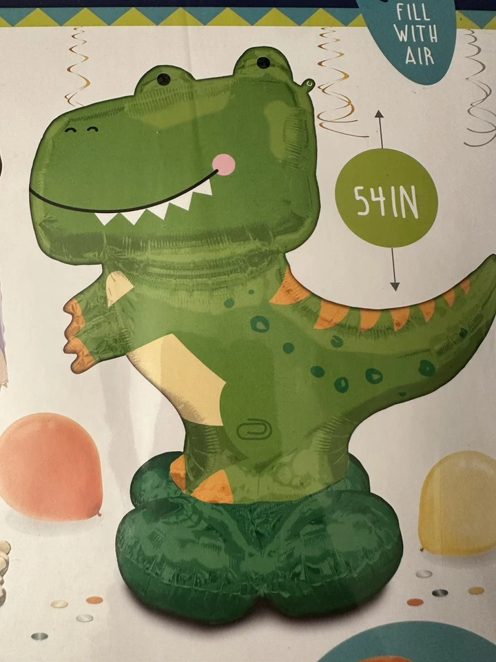 Globos de dinosaurio fiesta para niños de 3 sobre 3 pies de altura decoraciones llenas de aire Airloonz Foto 3 de 4