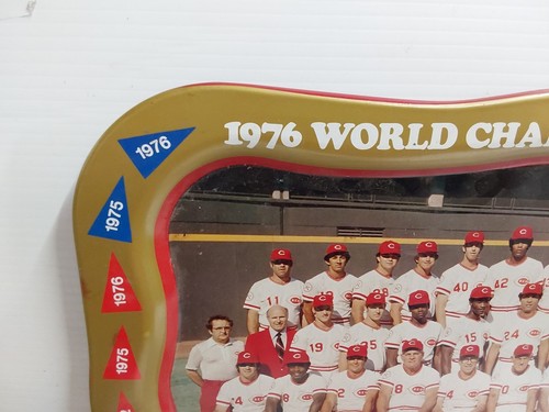 Nuevo de Lote Antiguo ~ Bandeja de Metal Vintage 1976 Campeones de la Serie Mundial Cincinnati Reds RARA - Imagen 9 de 9