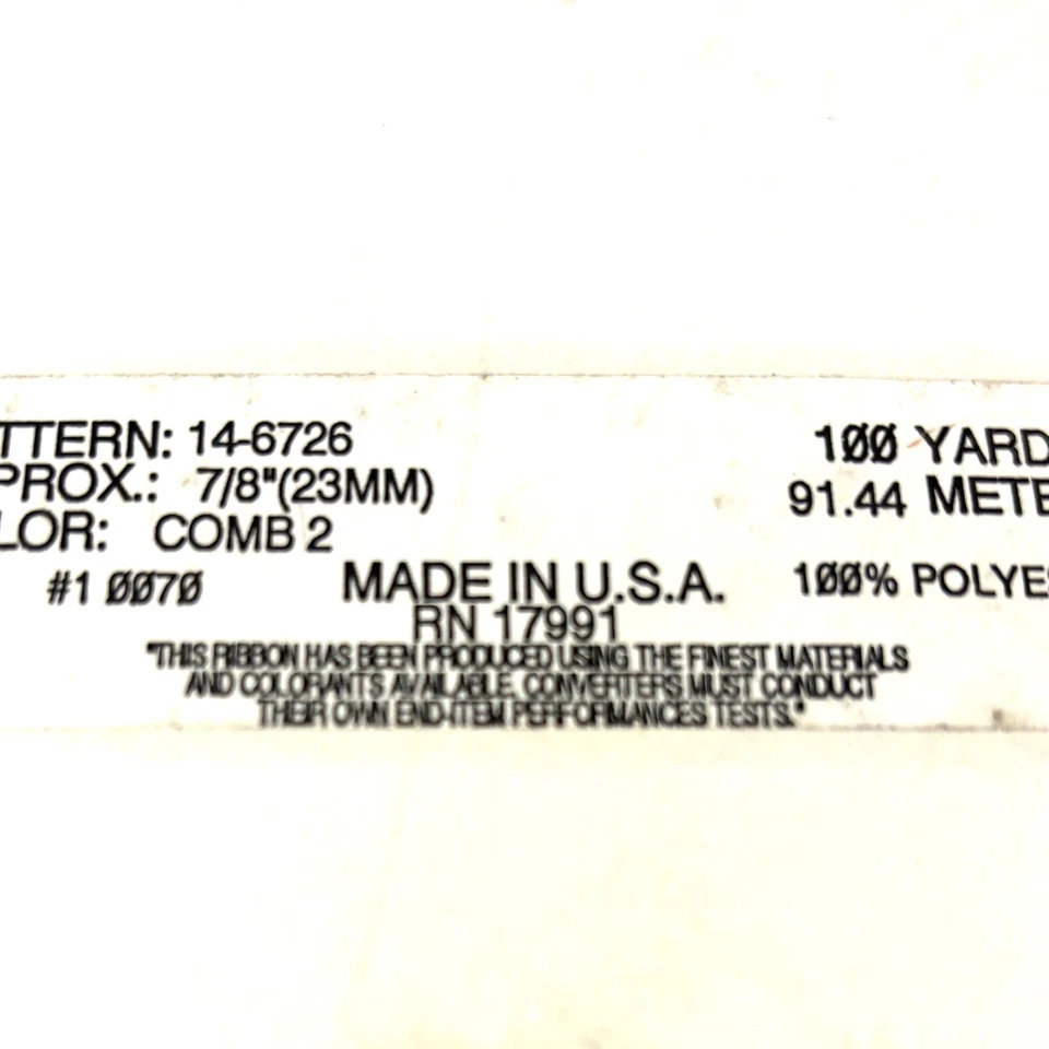 Vintage Berwick Metallic Ribbon 7/8" 23mm Gold Glitters w/ Blue 100 yds Spool - Image 4 of 4