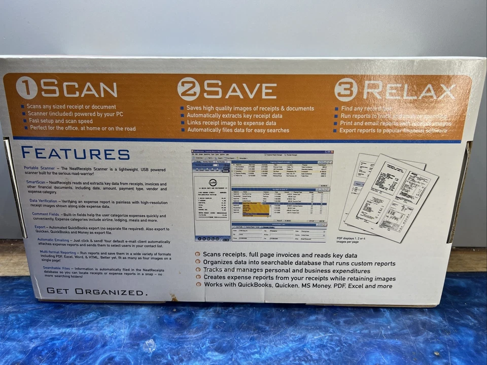 Vintage PC OG NeatReceipts Scanner NOS 2005 New In Box - Image 3 of 4