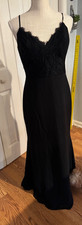 Hayley Paige Occasions 5905 Black Open Back Gown Size 4 Wedding Attire/Prom