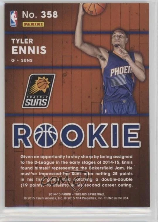 2014-15 Panini Threads Wood Rookies Tyler Ennis #358 Rookie RC - Image 2 of 2
