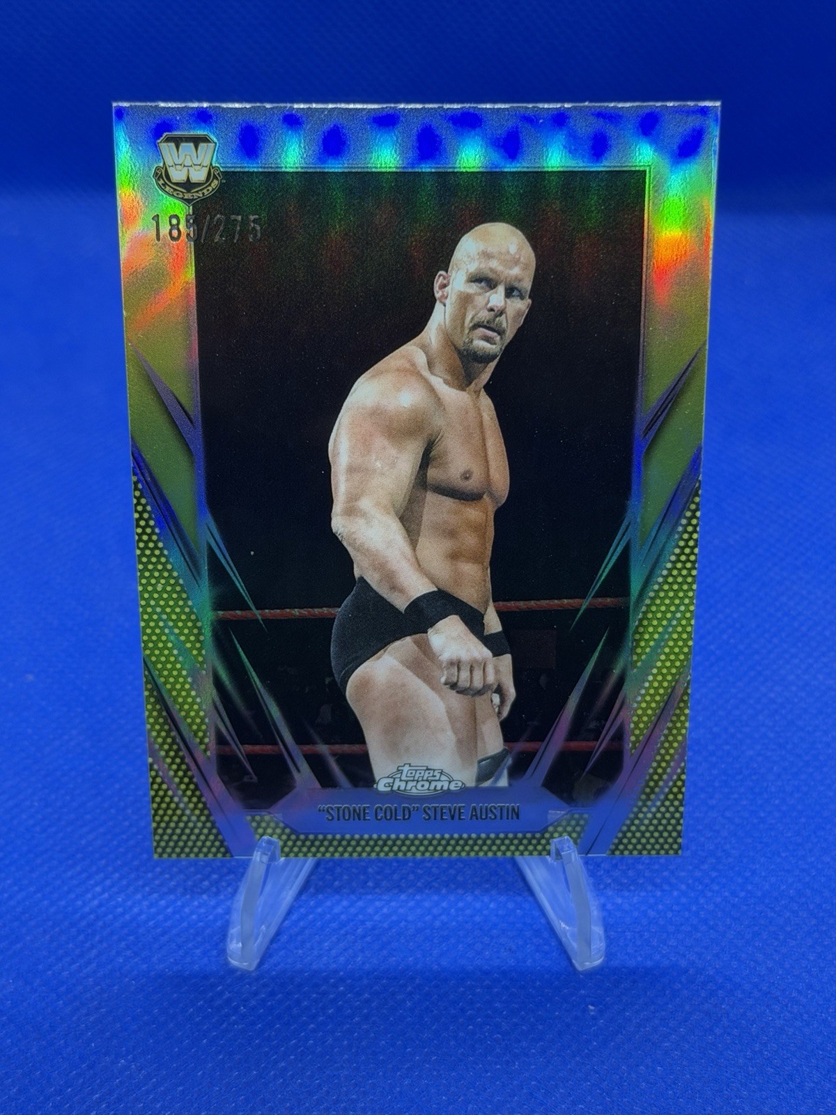 2026 Topps Chrome WWE Stone Cold Steve Austin Yellow Refractor /275
