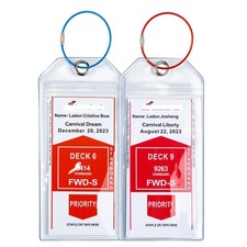 Carnival, Princess, NCL MSC Cruise Ship Essentials - Clear Luggage Tag Hold...