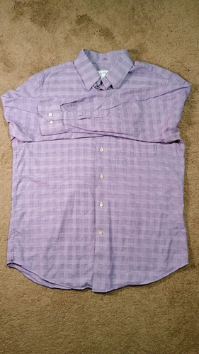 Camisa Tommy Bahama Para Hombre 15 1/2 100% Algodón Púrpura Glen Check Pattern - Imagen 5 de 11