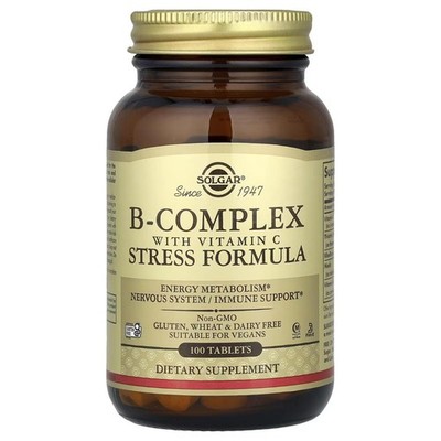 Solgar, B-Complex with Vitamin C Stress Formula, 100 Tabletten
