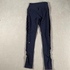 Alo Yoga Women's S Navy Lace-Up Side Leggings Athleisure Pants