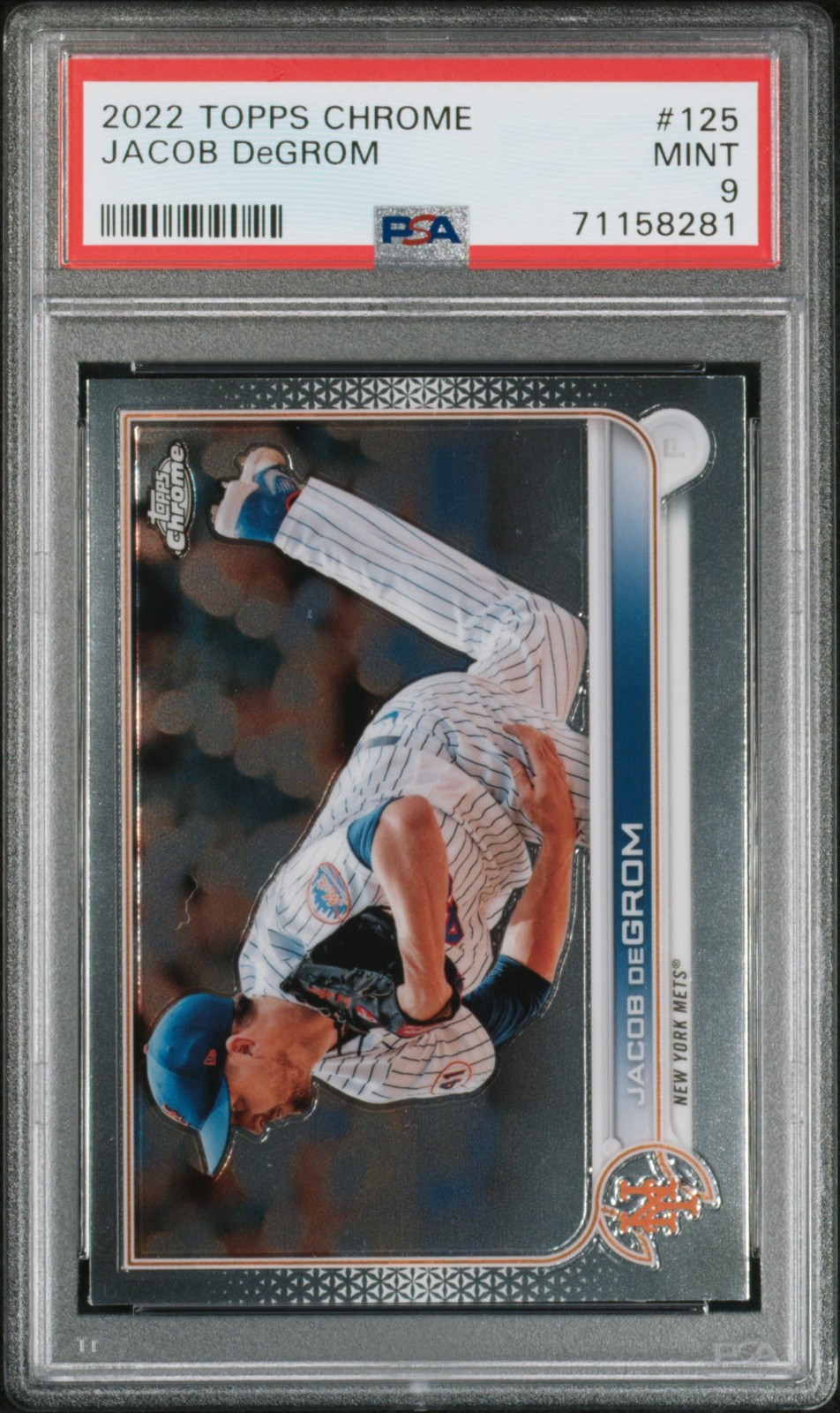 2022 TOPPS CHROME #125 JACOB DEGROM PSA 9