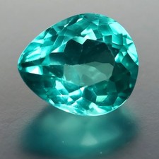 1.48 ct Stunning Pear Cut 8x7 mm Brazil Unheated Paraiba Blue Apatite Gemstone